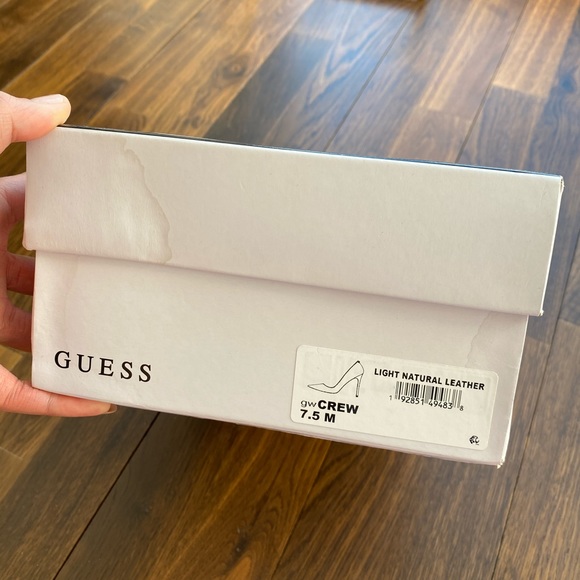 GUESS crew nude light natural leather heels NEW - Picture 4 of 4